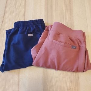 2 Pair of Figs Technical Collection Scrub Pants/Joggers, sz S